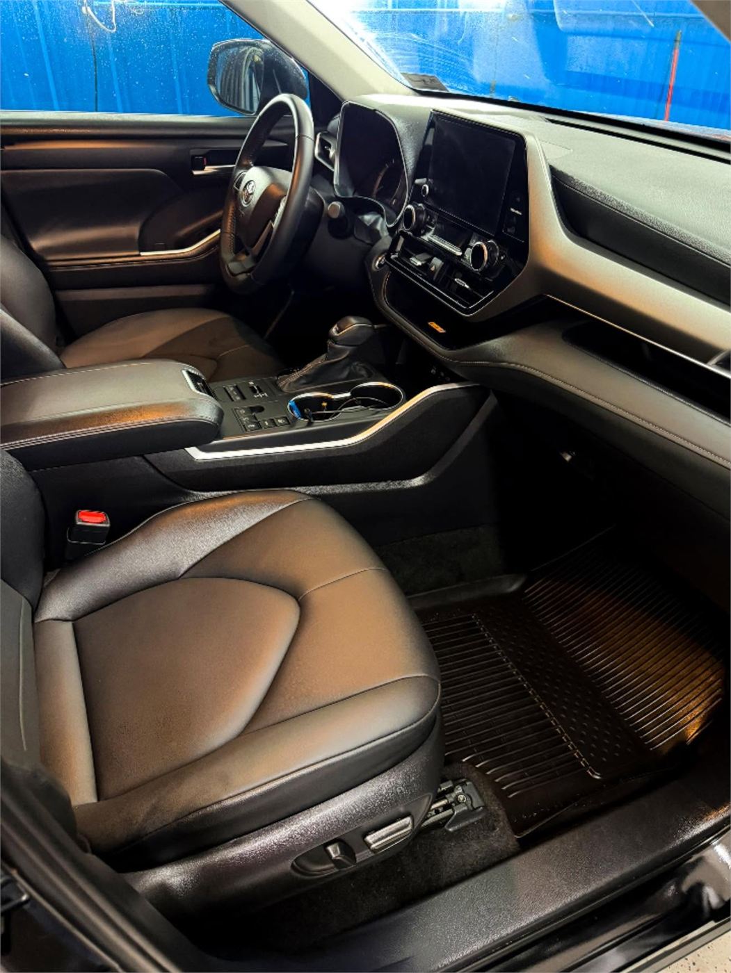 Detailed interior with clean seats and floor mats